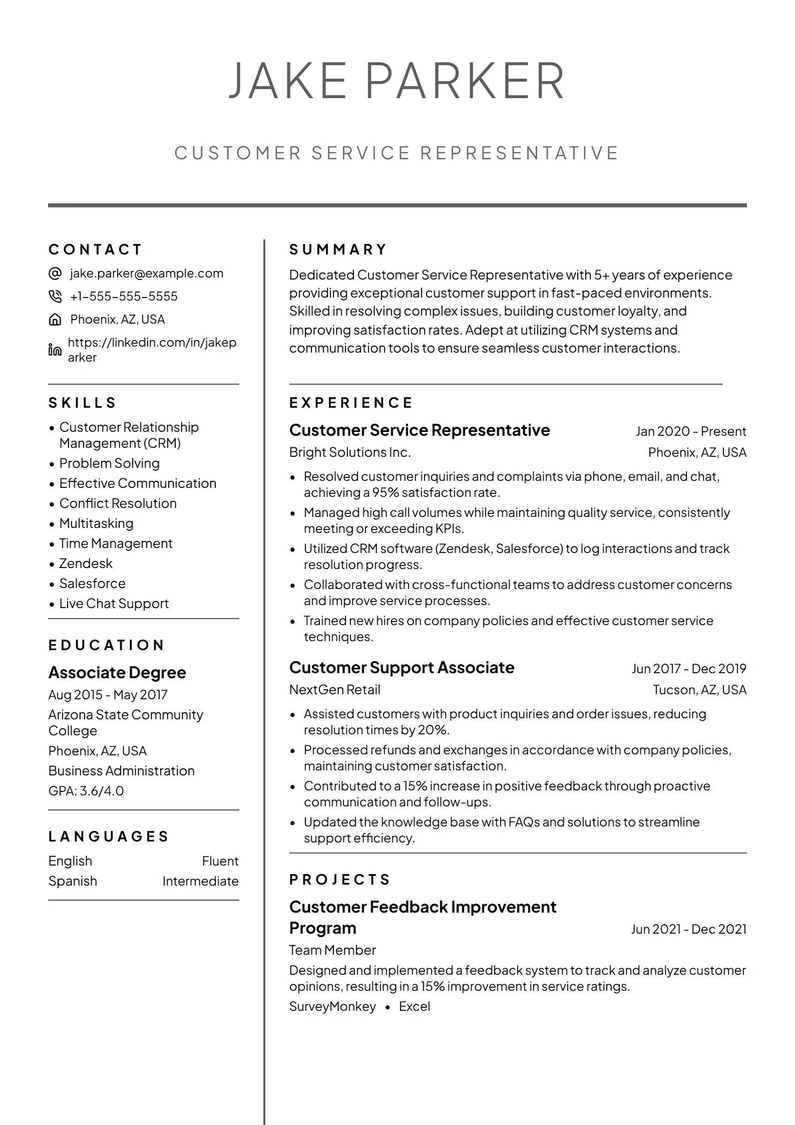 ServicePro Resume preview